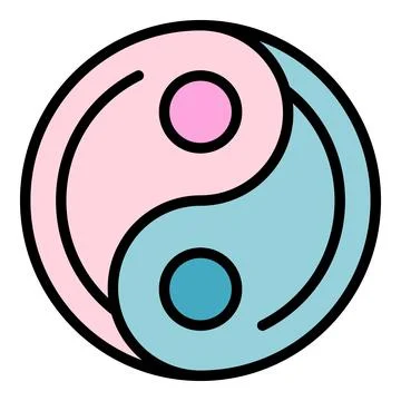 Yin-yang icon vector flat Ilustración de archivo