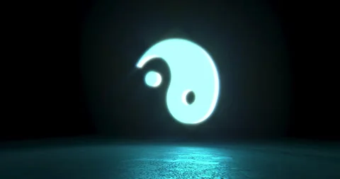 Yin Yang Light Loop in a 3D animation Stock Footage 251114501