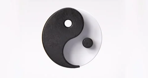 Yin Yang Loop in black and white Stock Footage 251349872