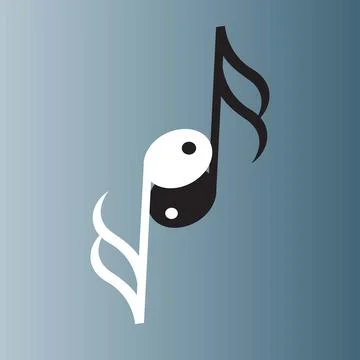Yin Yang musical notes Stock Illustration
