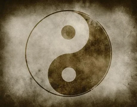 Yin yang on paper Stock Illustration