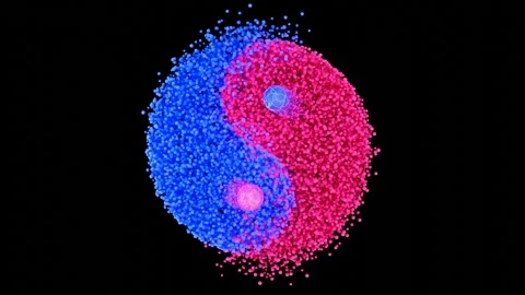 Yin yang particles Stock Footage 248754780