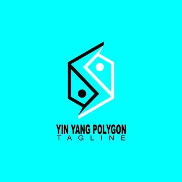 Yin yang polygon logo Illustrazione stock