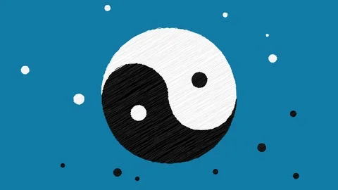 Yin Yang scribble Stock Footage 99536404