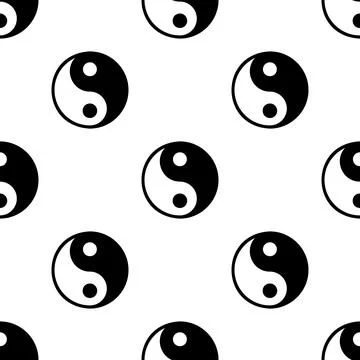 Yin yang seamless pattern vector illustration Stock Illustration