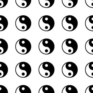 Yin yang seamless pattern vector illustration Illustrazione stock