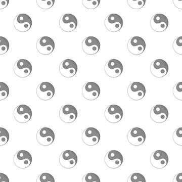 Yin yang sign pattern, cartoon style Stock Illustration