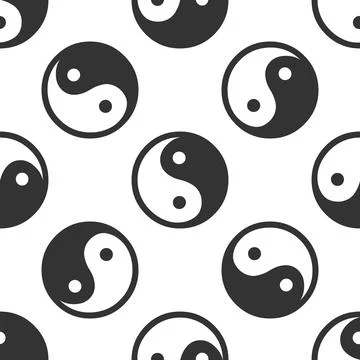 Yin Yang symbol icon pattern on white background. Adobe illustrator Stock Illustration