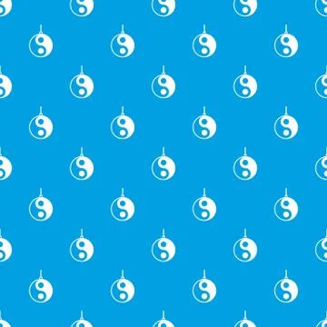 Yin Yang symbol pattern seamless blue Stock Illustration