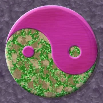 Yin-yang symbol with seamless generated texture background Stock Illustration
