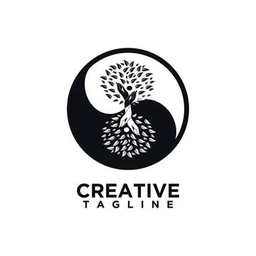 Yin yang tree Stock Illustration