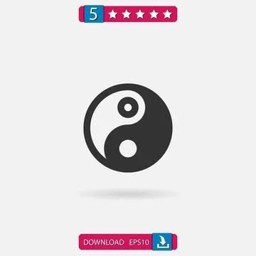 Yin yang vector icon Stock Illustration