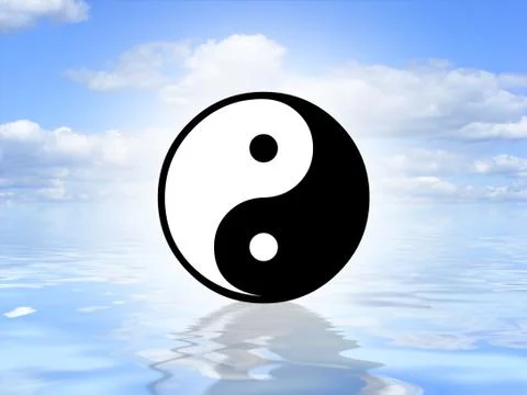 Yin Yang on water Stock Illustration