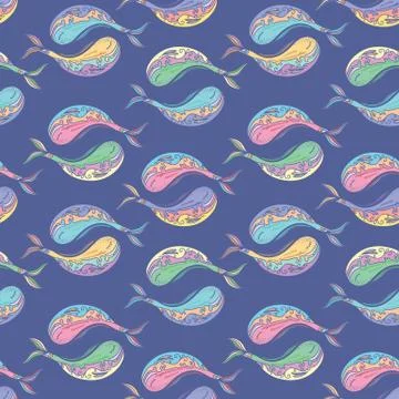 Yin yang  whale pattern Stock Illustration