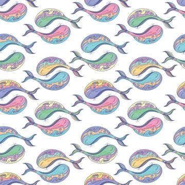 Yin yang  whale pattern Stock Illustration