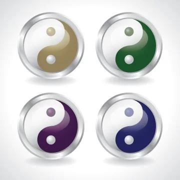 Ying yang buttons Stock Illustration