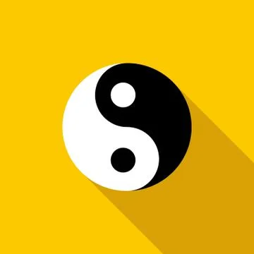Ying yang icon in flat style Stock Illustration