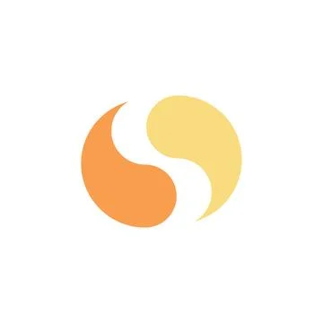 Ying yang icon in flat style with background. Stock Illustration