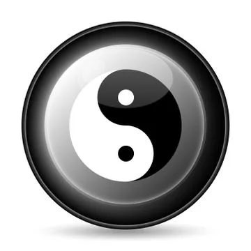 Ying yang icon. Internet button on white background.. Stock Illustration