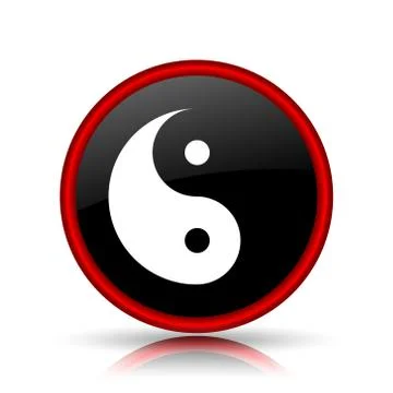 Ying yang icon. Internet button on white background.. Stock Illustration