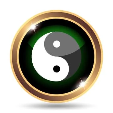 Ying yang icon. Internet button on white background.. Stock Illustration