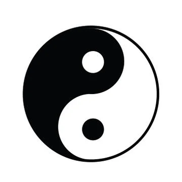 Ying yang icon, simple style, stock vector illustration Illustrazione stock