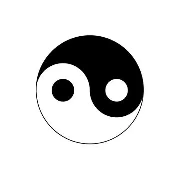 Ying yang icon in simple style Stock Illustration