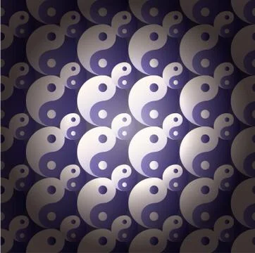 Ying yang pattern on background, gradient lighted - illustration Stock Illustration