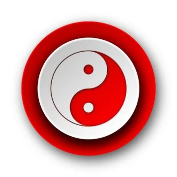 Ying yang red modern web icon on white background. Stock Illustration