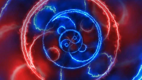 Ying yang shapes rotation Stock Footage 89126367