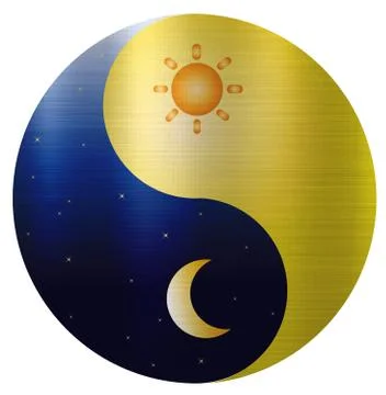 Ying Yang Sun  Moon harmony spiritual Stock Illustration