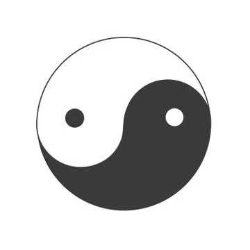 Ying yang vector symbol of harmony and balance Illustrazione stock