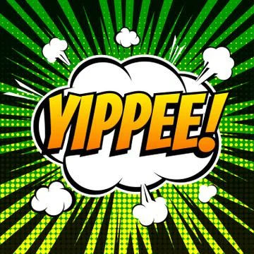 Yippee comic book bubble text retro style Stock-Illustration