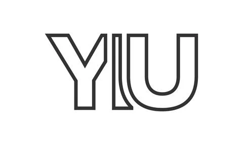 YIU logo design template with strong and modern bold text. Initial based ve.. Illustrazione stock