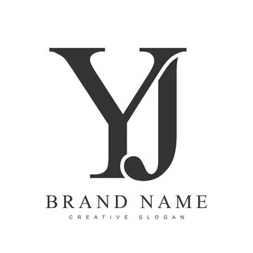 YJ trendy logotype template. Initial letter y and j classic font style. Cre.. Stock Illustration