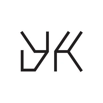 Yk initial letter vector logo icon Stock Illustration