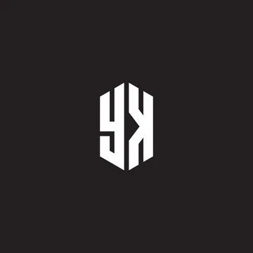 YK Logo monogram with hexagon shape style design template Illustrazione stock