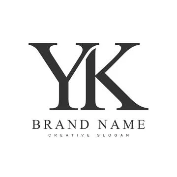 YK trendy logotype template. Initial letter y and k classic font style. Cre.. Stock Illustration