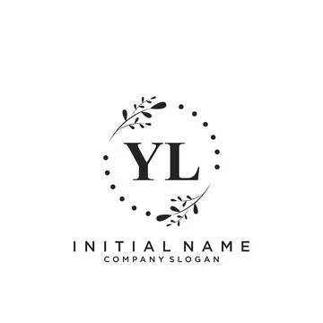 YL Initial handwriting logo design Stock Illustration