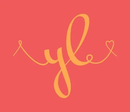 YL initial wedding monogram calligraphy vector illustration. Hand drawn let.. Stock Illustration