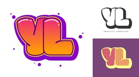 YL logo design for festival or party. Initial letter y and l in graffiti st.. Stock Illustration