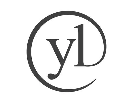 YL logo from two letter with circle shape email sign style. Y and L round l.. Stock Illustration