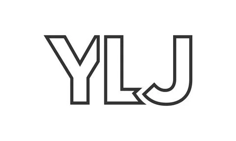 YLJ logo design template with strong and modern bold text. Initial based ve.. イラスト素材