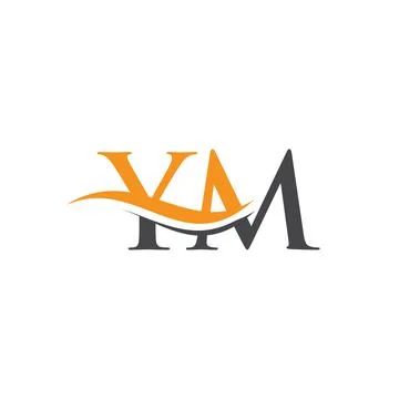 YM logo. Monogram letter YM logo design Vector. YM letter logo design with mo Stock Illustration