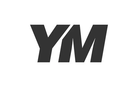 YM Techno Editable Font Logo For Corporate Branding. Bold, Futuristic Desig.. Stock Illustration