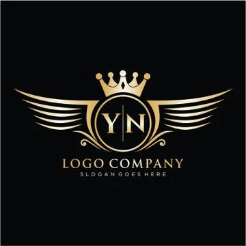 YN Letter Initial with Royal Wing Logo Template. Stock Illustration