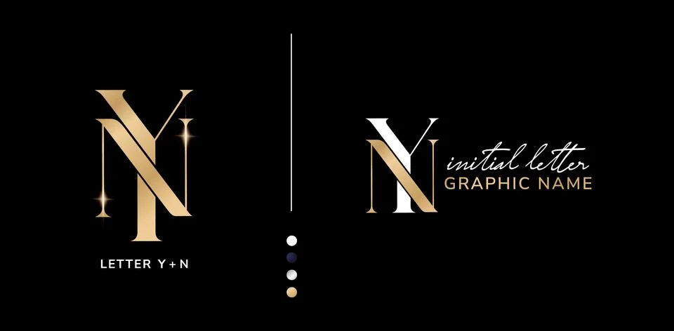 YN Monogram Letter Stock Illustration