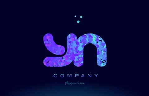 Yn y n bubble circle dots pink blue alphabet letter logo icon vector Stock Illustration