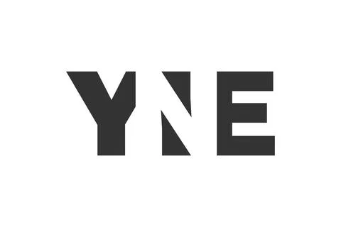 YNE logo design. Initial letter Y N E bold font style for tech startups, co.. Illustrazione stock