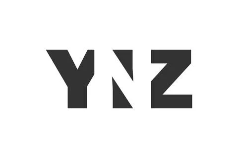 YNZ logo design. Initial letter Y N Z bold font style for tech startups, co.. Stock Illustration